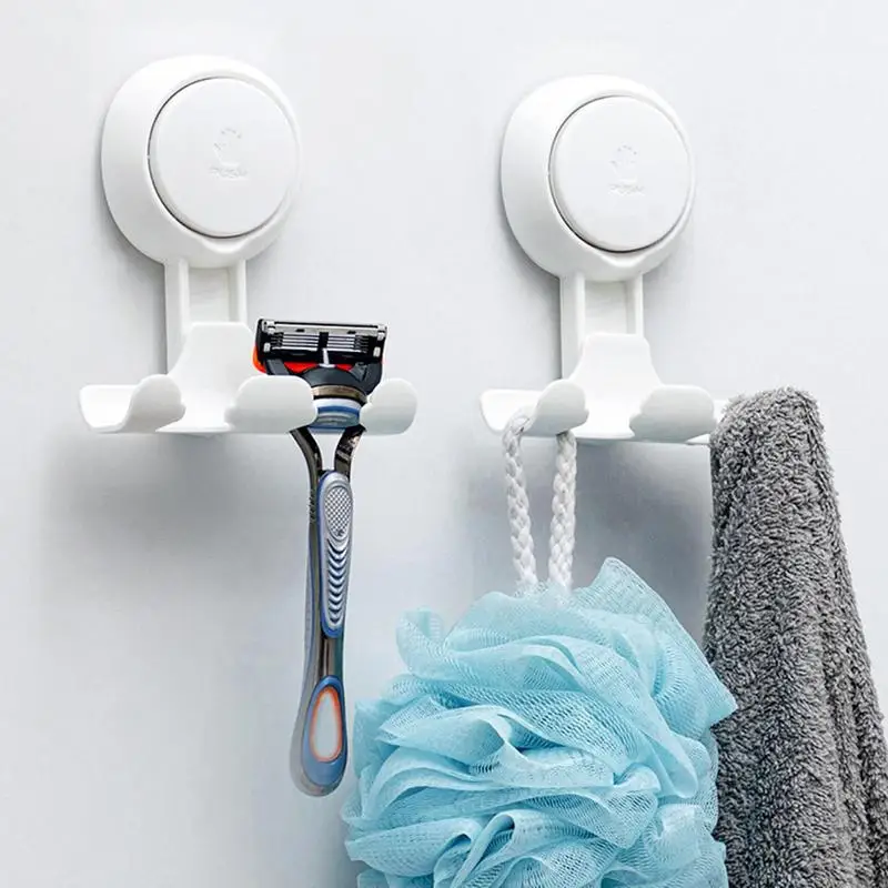 

Shower Razor Holder Adhesive Wall Shaver Storage Hook Reusable Suction Wall Hooks Loofah, Towels, Hat, Coat Shelf Bath Supply