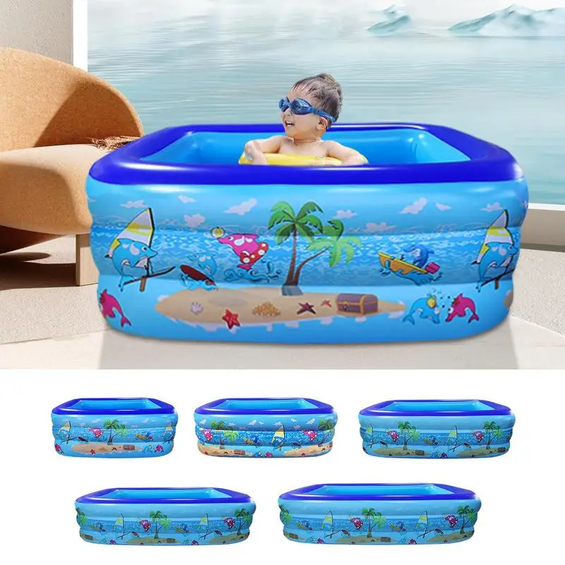 

Inflatable Children's Paddling Pool PortablePaddling Bathing Tub Baby Water Puddle Reusable Baby Swimming Pond For Children