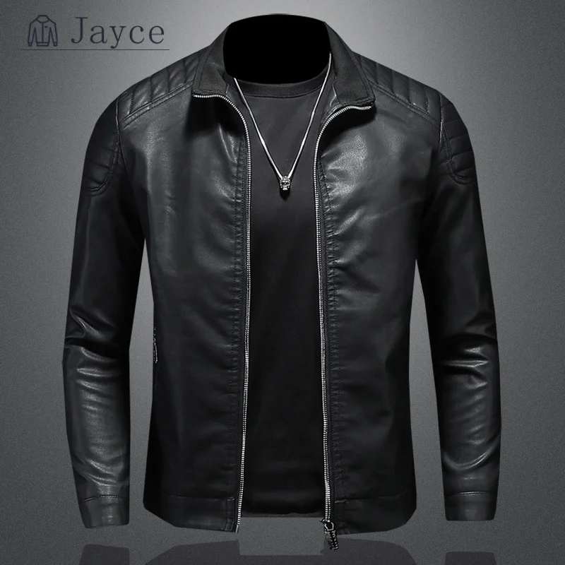 

M-5XL Men's standing collar Jacke, motorcycle clothing, fashion trend personalized leather men's jacket, new 2023