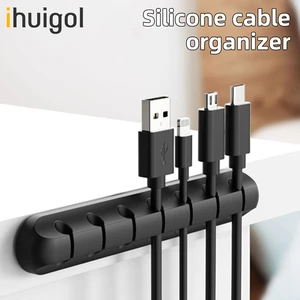 ihuigol Silicone Cable Winder USB Cable Organizer for Desktop Management Computer Phone Cables for Mouse Earphone Cord Holder