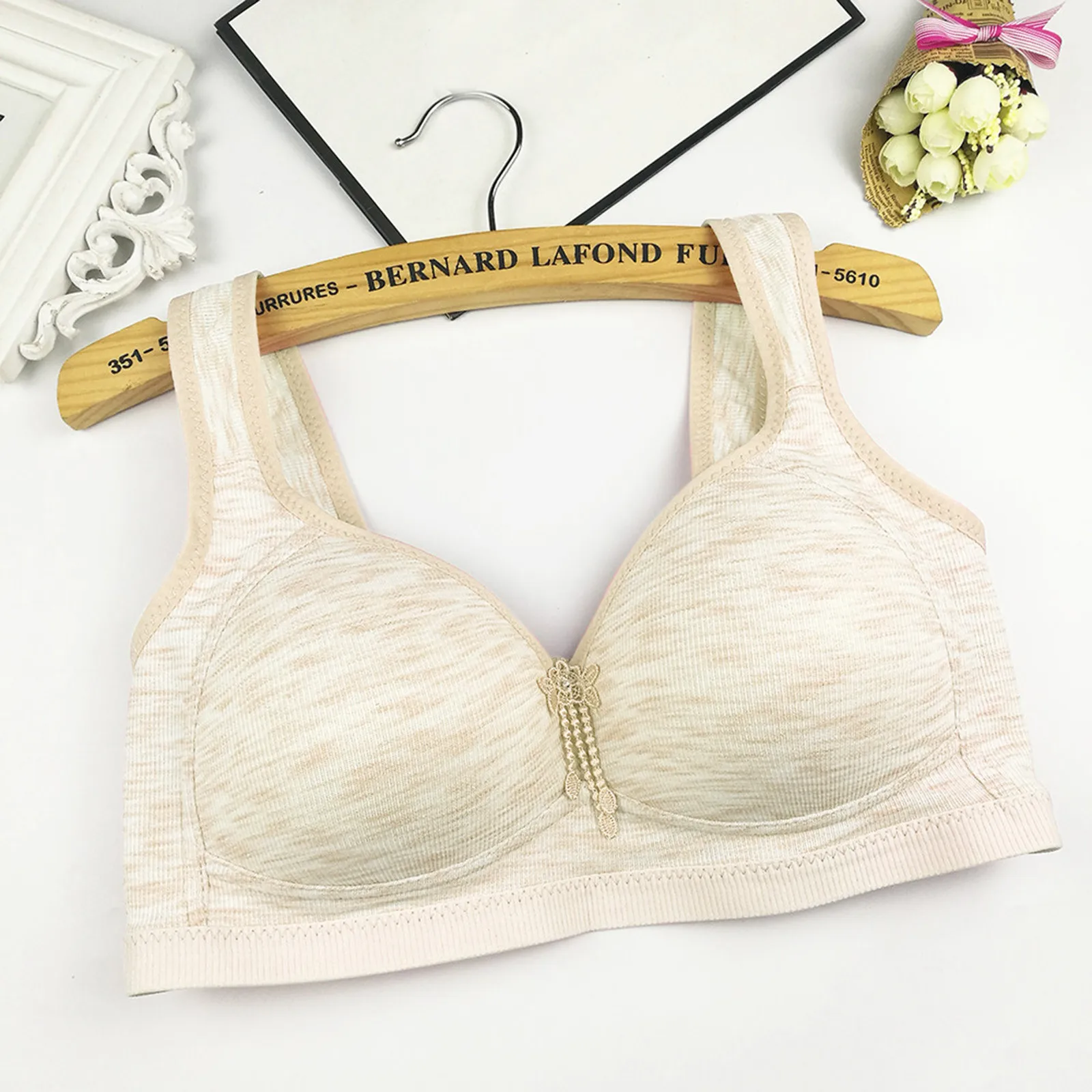 

Hole Women Vest Hollow Sports Breathable Mesh Bra Underwear Size Large Neck Bra