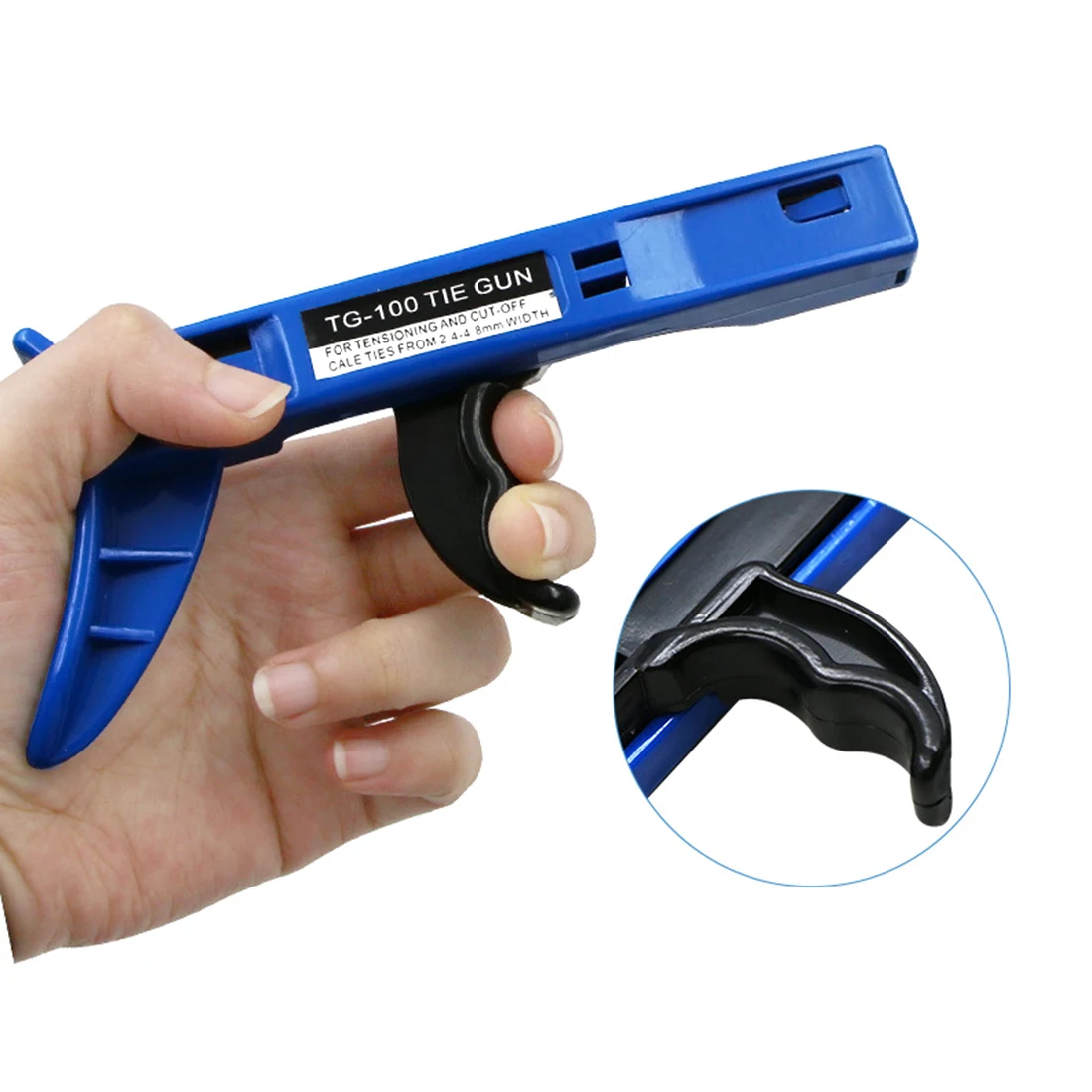 

Plastic Cable Tie Tool Automatic Tightener Tensioner Cutter Blue For Automatic Tensioning And Trimming Of Cable Ties 161mm