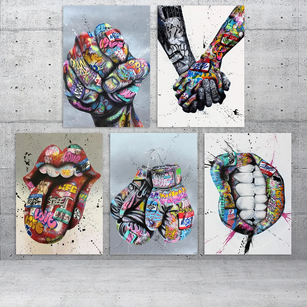 

HD Wall Artwork Abstract Modular Pictures Modern Canvas Graffiti Gesture Prints Interior Painting Decor Home Living Room Poster