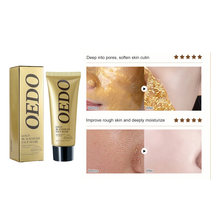 

OEDO Gold Remove Blackhead Mask Shrink Pore Improve Rough Skin Acne Shills Blackhead Remover Mask Facial Moisturizing Cream