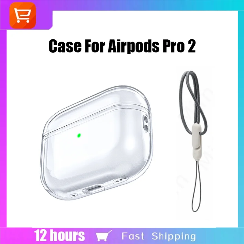 

Clear Case for Apple Airpods Pro 2 Transparent TPU Protective Cases With Rope For Airpods Pro2 2nd Earphones Shockproof Cover