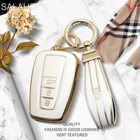 1 pcs new tpu keyring keychain car key case cover fob shell for toyota corolla yaris chr auris avensis t25 auto accessories