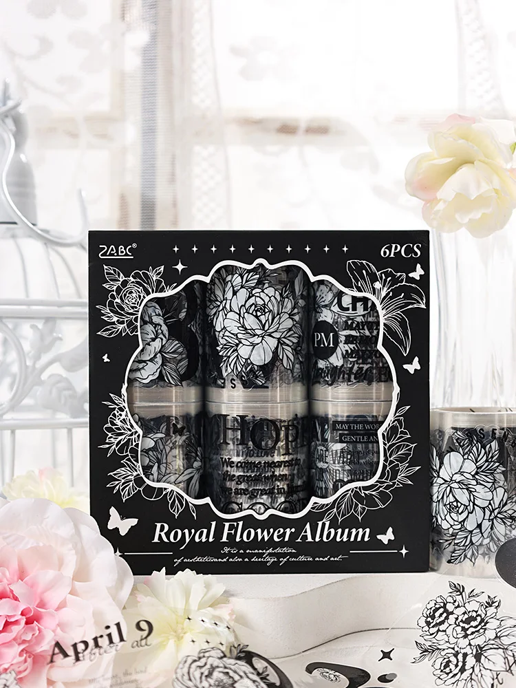 

6 рулонов, винтажный набор английских цветочных лент Васи, декоративная малярная лента «сделай сам», блокнот, эстетические канцелярские принадлежности, принадлежности для ведения журналов