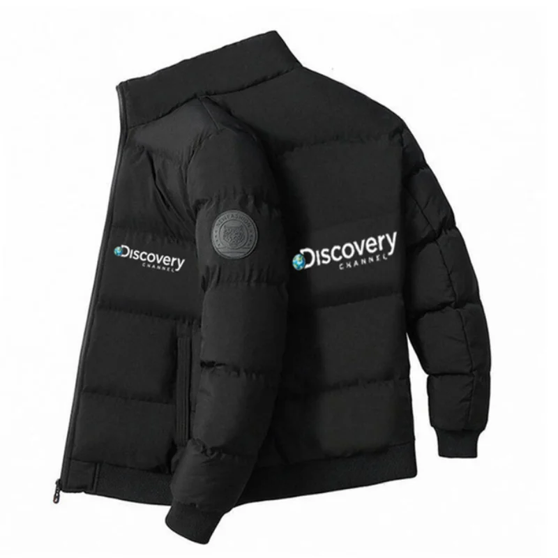 2023 Discovery Channel Men Jacket Cotton Padded Down Jacket Casual Sports Autumn Winter Men's Stand Collar Warm Thick Parkas