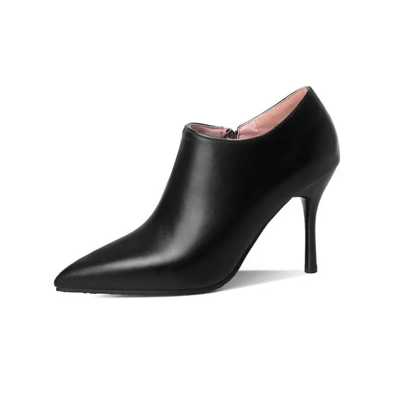 Женские ботильоны на шпильке 10 см QPLYXCO пикантные туфли-лодочки с острым носком