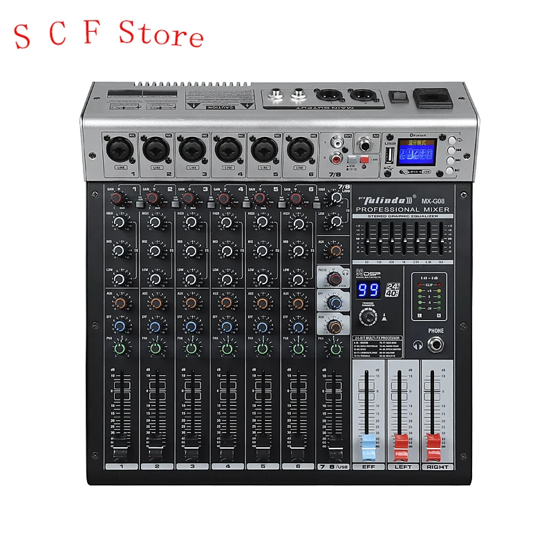

8 CH Professional Audio Mixer Stable Quality For Performance