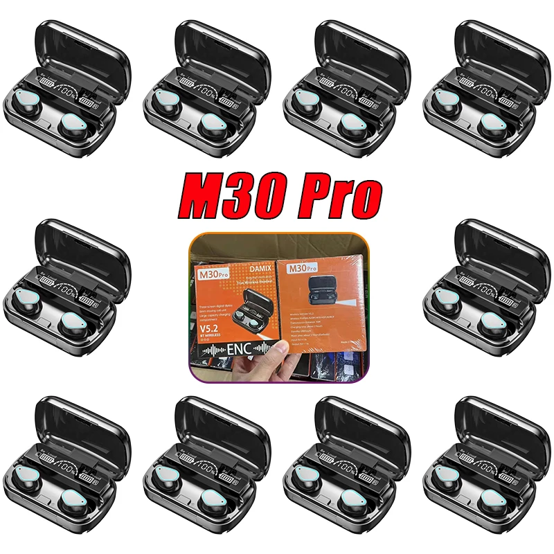 

10PCS M30 Pro TWS Wireless Headset Bluetooth Earphone HiFi Stereo Smart Headphone Earbuds Noise Reduction Sport PK F9-5C M90 Pro