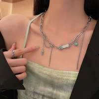 fashion bamboo cross fringe necklace womens light luxury niche clavicle chain atmospheric neck neck chain wholesale
