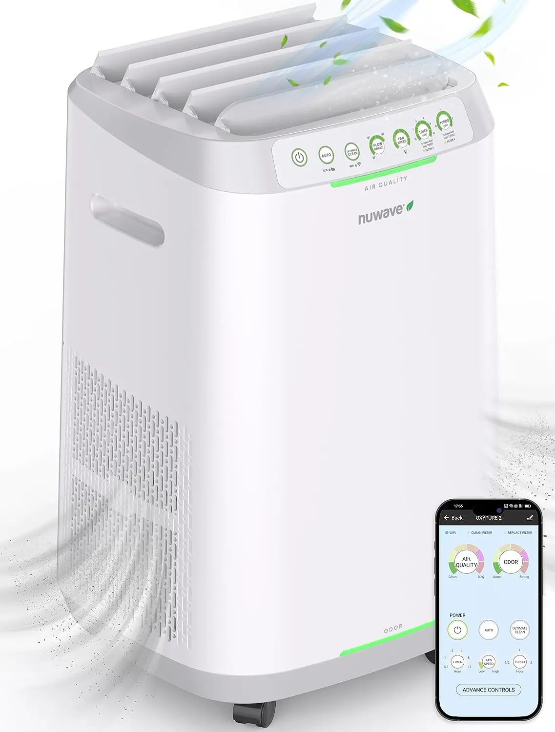 

ZERO Smart Air Purifiers, ZERO Waste & ZERO Filter Replacements, Air Purifiers Covers Up to 2002 Sq.Ft. for Home Large Room