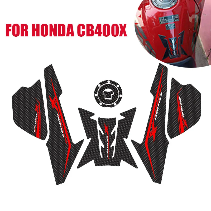 

For Honda CB400X CB 400X CB400 X 2021 Motorcycles Decoration Accessories 3D Carbon Fiber Side Decals Tank Pad Gas Oil Sticker