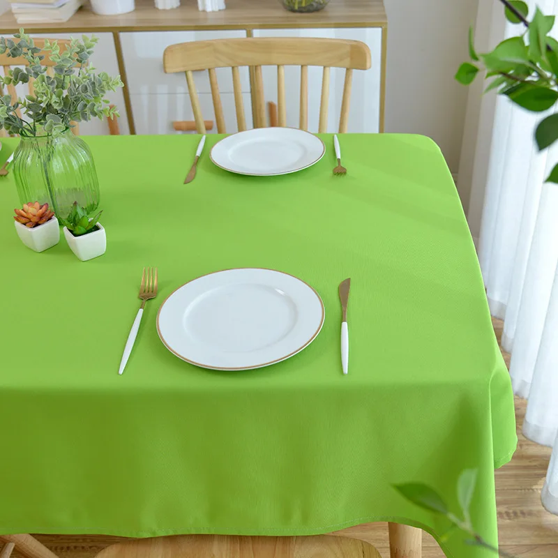 

Modern Style Solid Color Tablecloth White Green 14 Colour Washable Polyester Cotton Dining Table Cloth for Home Wedding Decor