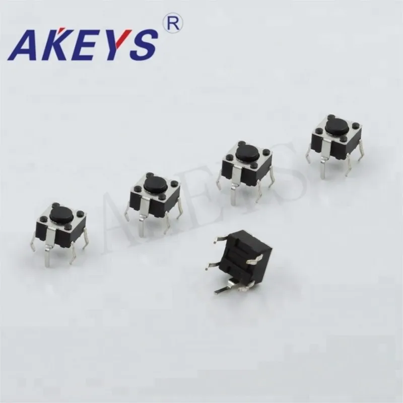10PCS TS-D002 6*6 Tact Switch 4 pin DIP Type Stainless Steel Shrapnel Small Push Button | Switches