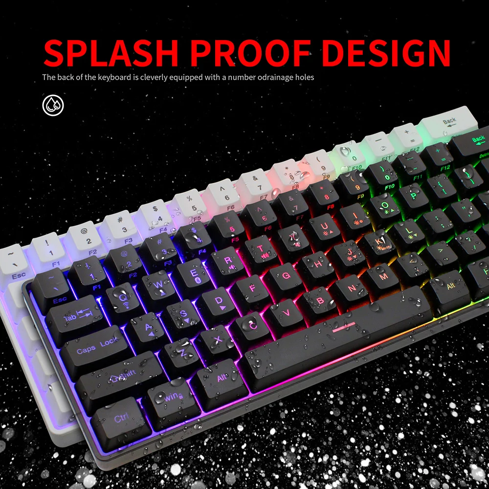 mini keyboard game 61 keys wireless keyboard bluetooth 2 4ghz dual mode membrane keyboards rgb gaming keyboard gk61 free global shipping