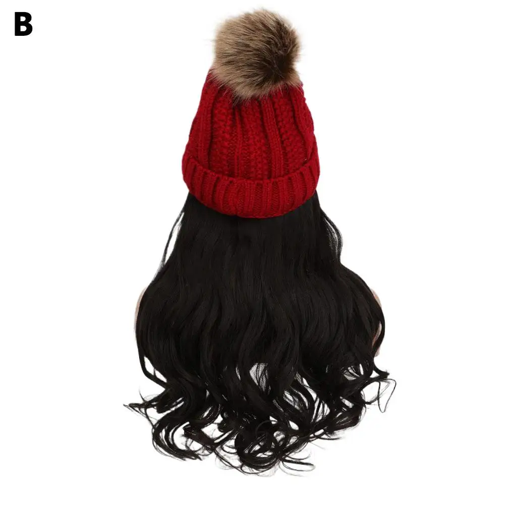 парики Кепка с волосами Шляпа Парик Коричневый Волнистый парик для тела Connect Daily