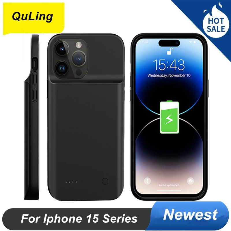 

10000Mah For iPhone 15 Battery Case 15 Plus 15 Pro Max Battery Charger Case Anti Fingerprints Bank Power Case Cover
