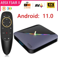 android 11 smart tv box a95x f3 air ii 4k rgb light 2 45g dual wifi amlogic s905w2 bt5 0 set top box 4gb ram 32gb 64gb rom
