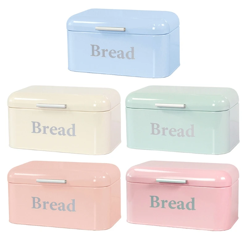 

Morandi Color Makeup Brush Organizer Metal Bread Box Desktop Flip Cover Storage Box Porch Key Holder for Office Kitchen