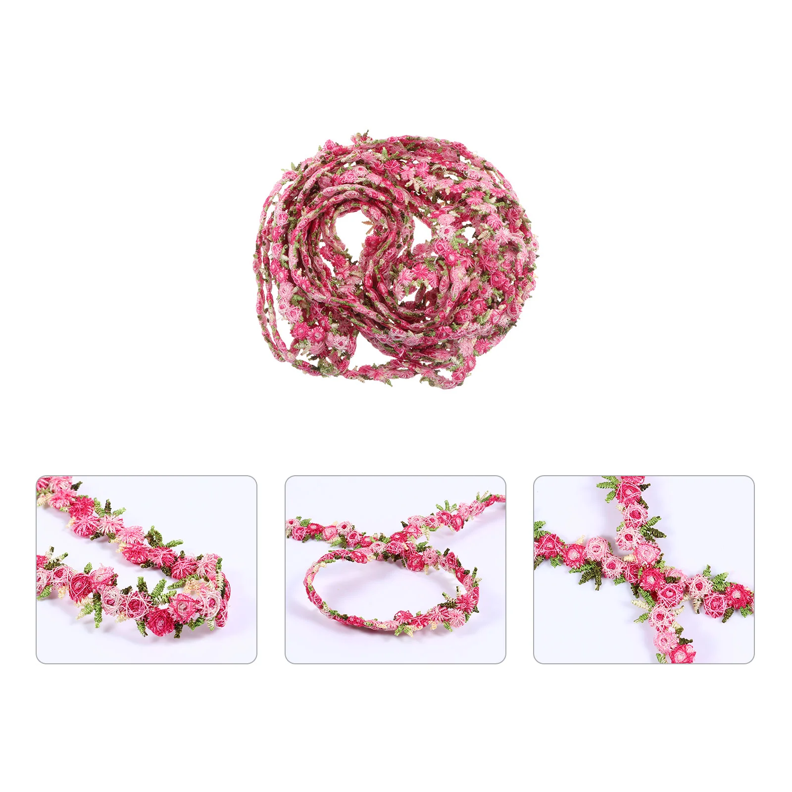 

Lace Trim Ribbon Rose Flower Sewing Floral Decorative Wedding Applique Embroidered Bridal Fabric Appliques Flowers Craft