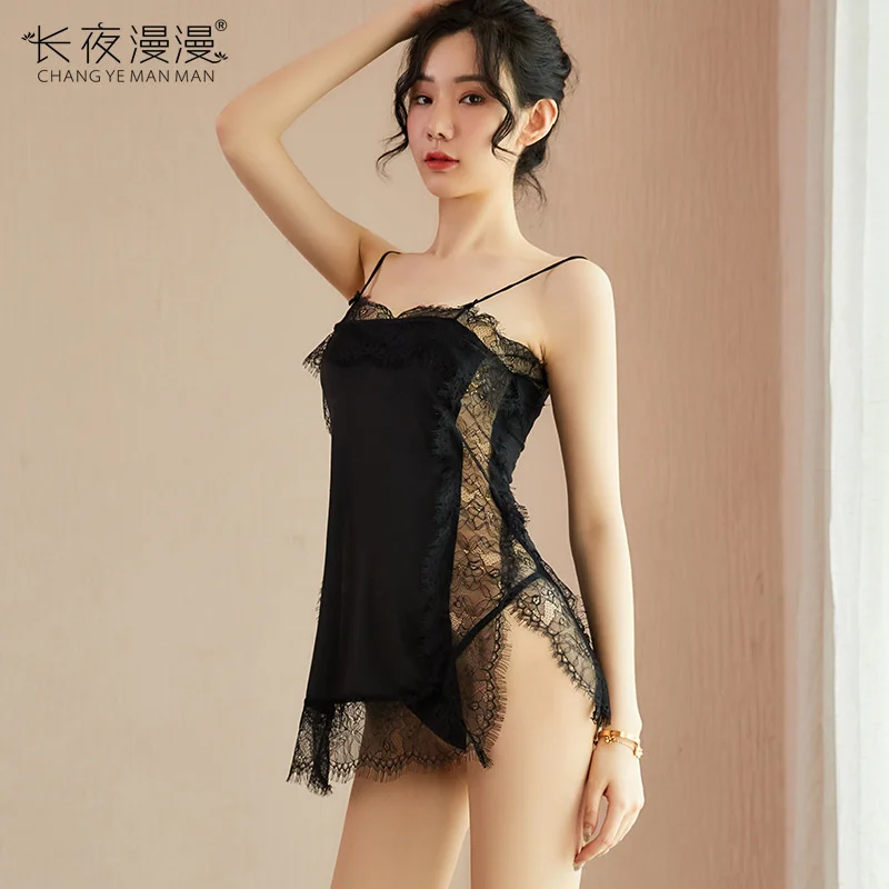 

Erotic Lingerie Sexy pajamas Female nightdress Sexy Porno Underwear suspender lace transparent
