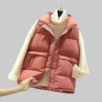 2021 new women sleeveless vest winter warm down cotton padded jacket female mandarin collar sleeveless waistcoat vest for women