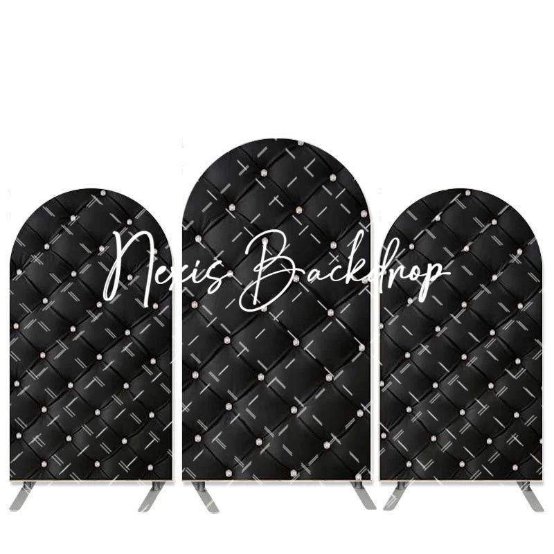 Черная текстура дивана с бриллиантами двухсторонний арочный фон для фотосъемки