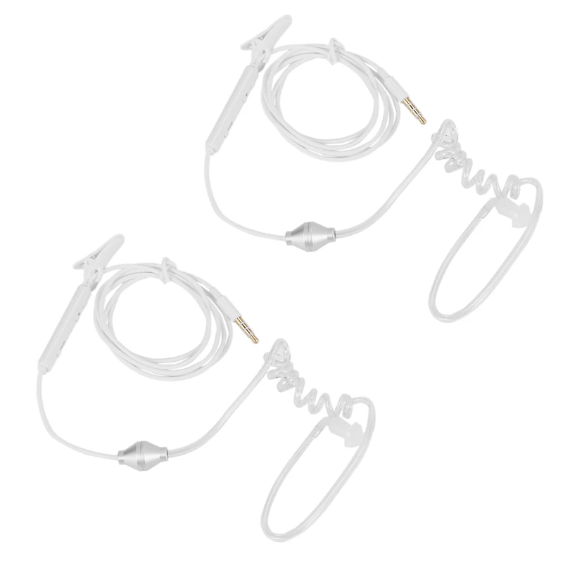 

2X Ear Hook Single Earphone Anti Headphone Radiation Air Spring Duct Earhook Headset With Mic