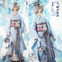 bjd doll clothes blue sakura japanese kimono 16 14 13 dddy msd uncle and wind vibrating sleeve kimono yukata doll accessories