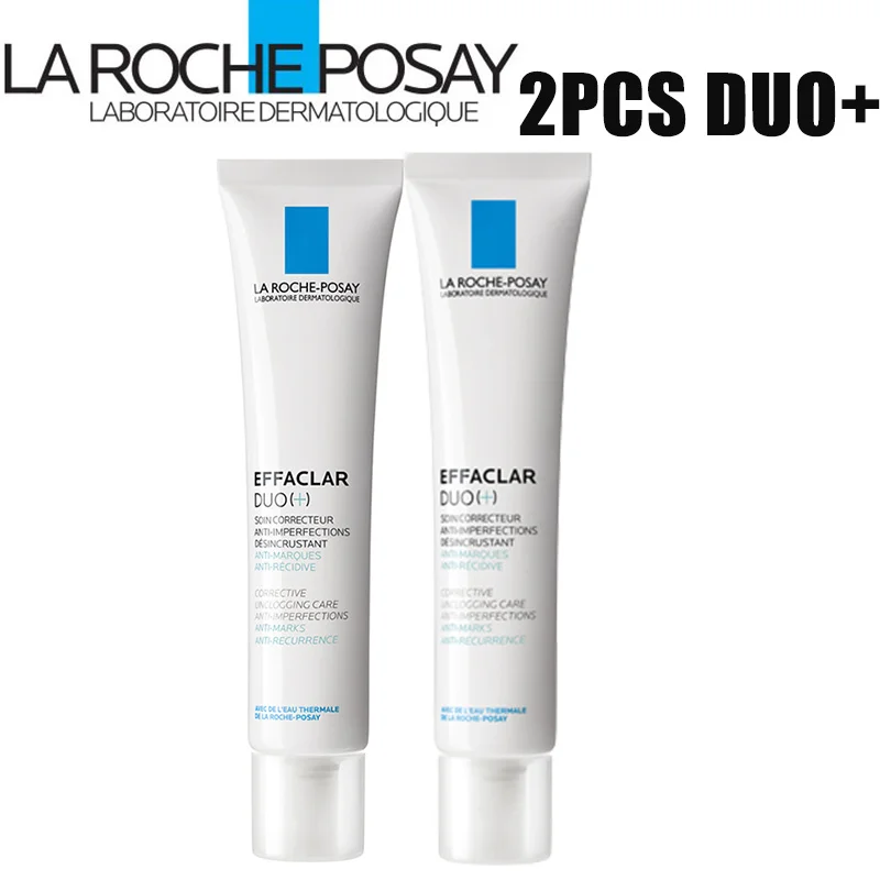 

Крем La Roche Posay Effaclar Duo + K + отбеливающий для удаления прыщей, увлажняющий крем для жирной кожи, уход за кожей лица, 2 шт.