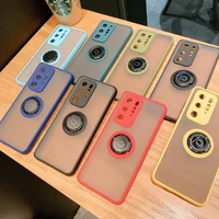 frosted luxury transparent phone case for huawei p40 p30 p20 magnetic ring stand cover for mate40 mate30 pro nova9 8 7 cases
