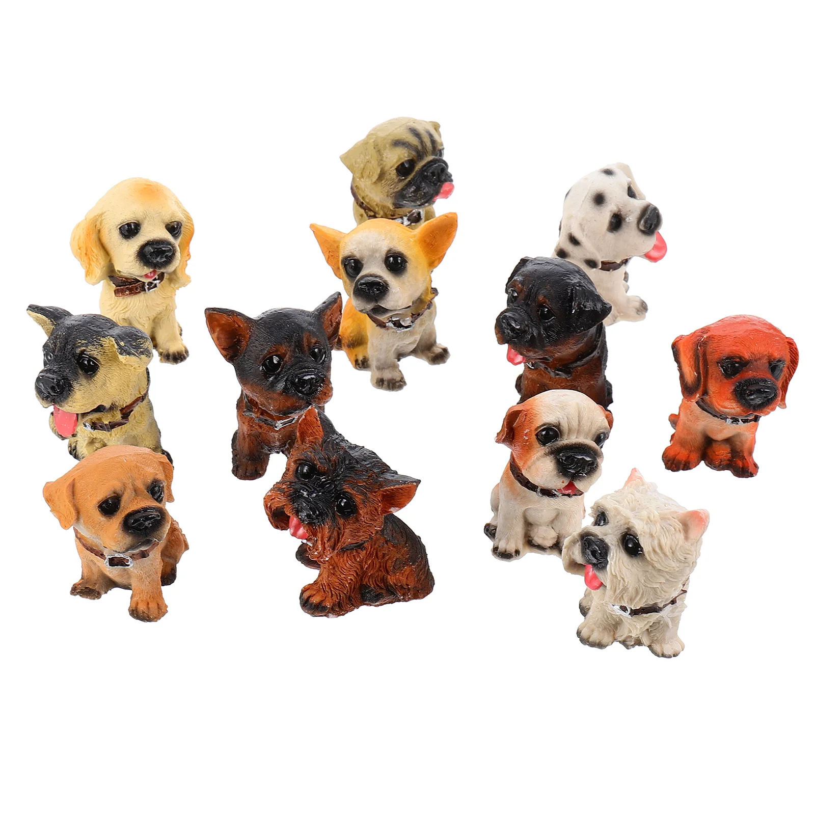

Dog Figures Puppy Toy Resin Figurines Realistic Christmas Playsetdogs Mini Miniatures Ornament Figurineparty Statue Dashboard