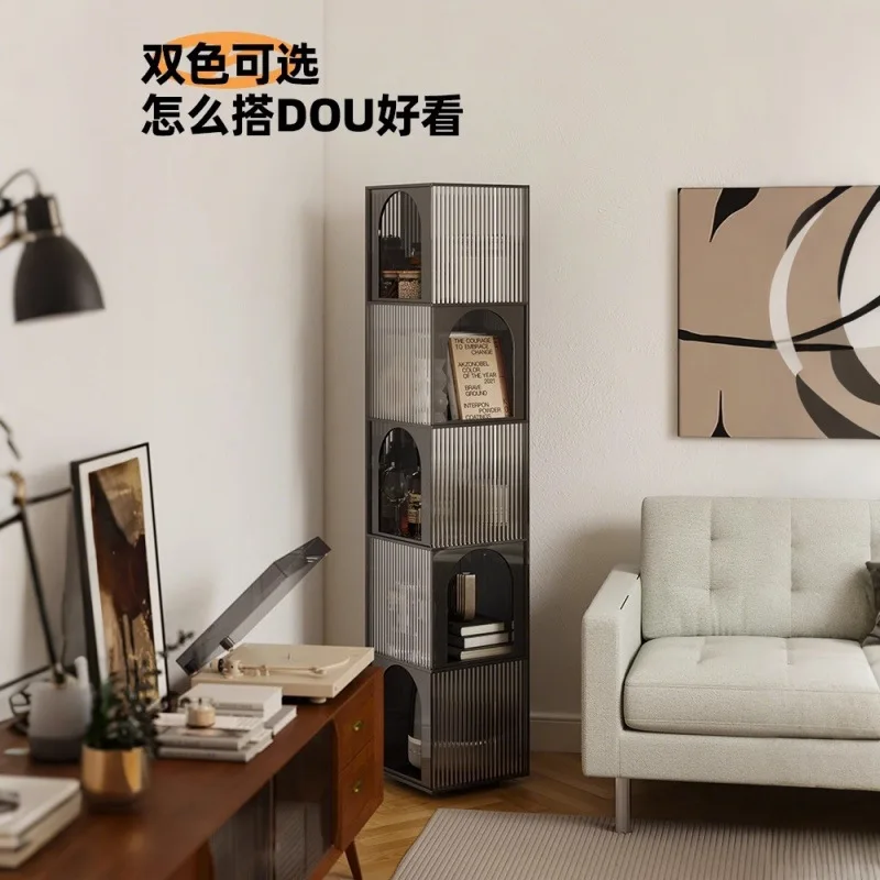 Фото Напольный угловой шкаф Yake Light Luxury для небольшой квартиры, гостиной, спальни, для хранения и демонстрации вещей. №4