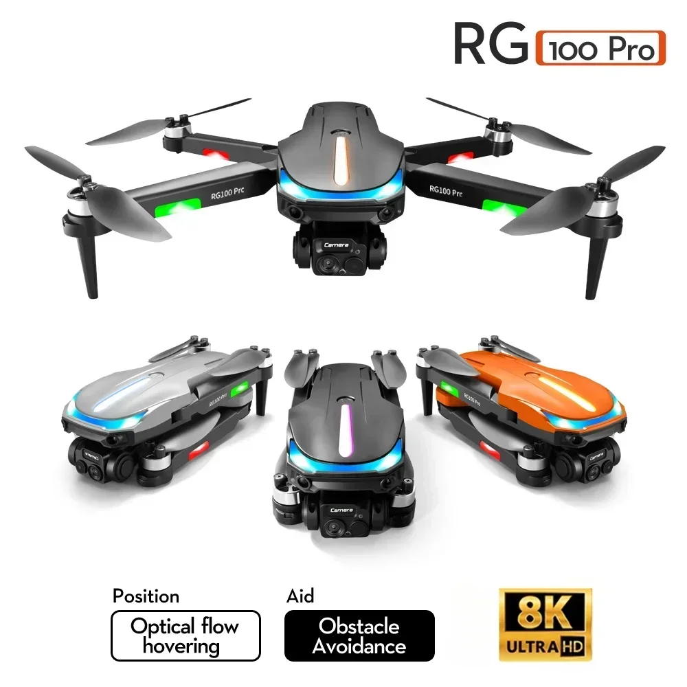 Новый мини-дрон RG100 PRO 4K HD аэрофотосъемка трехсторонняя двойная камера с