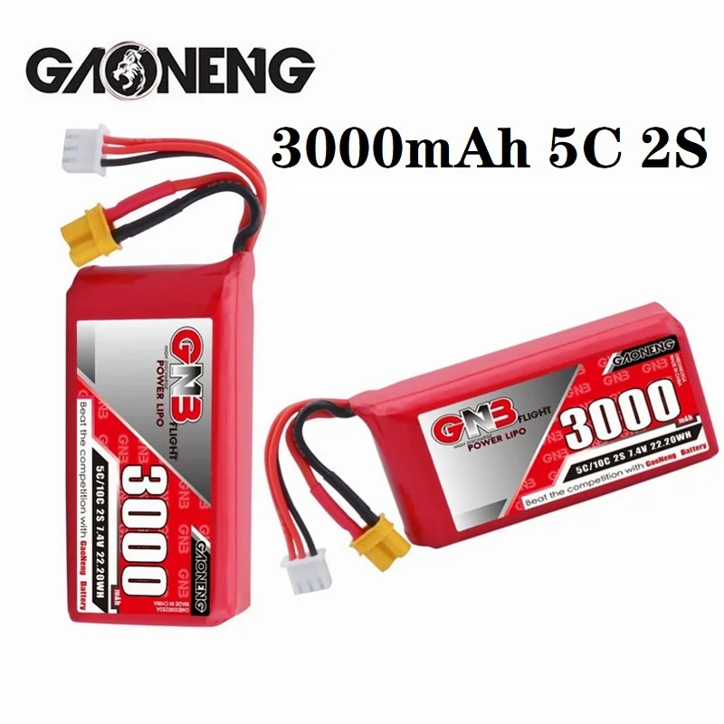 

Литиевый аккумулятор большой емкости GNB 5C/10C Jumper T16 7,4 В 2S 3000 мАч с разъемом XT30 для пульта дистанционного управления передатчика