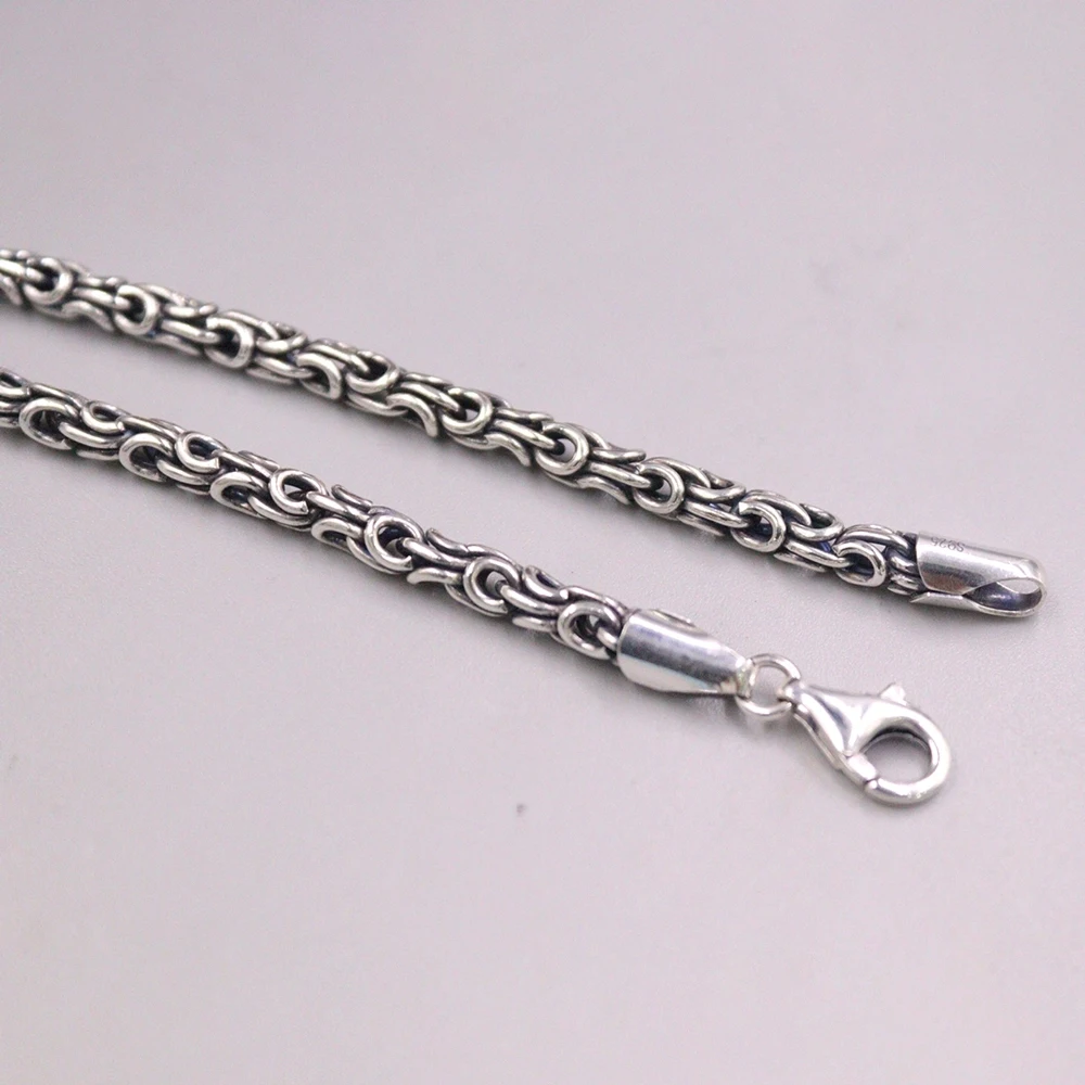 Настоящая твердая цепочка из стерлингового серебра 925 пробы мужская с хвостом
