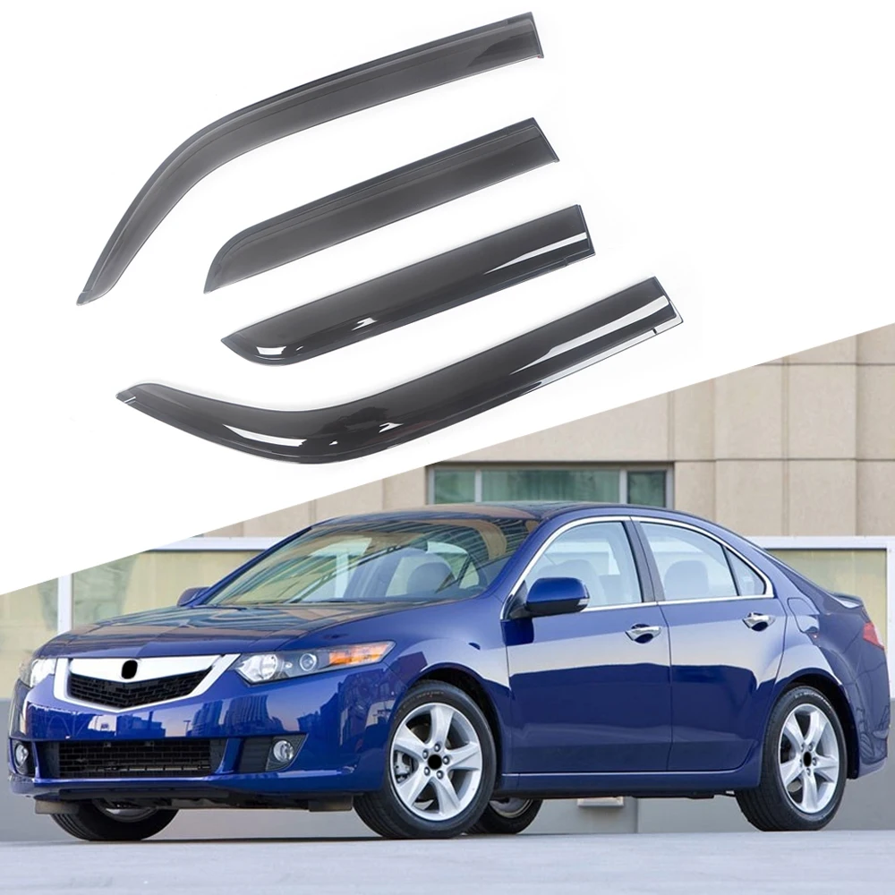 

For Acura TSX 2008-2009 Car Side Window Visor Sun Rain Guard Shade Shield Shelter Protector Cover Trim Frame Sticker Accessories