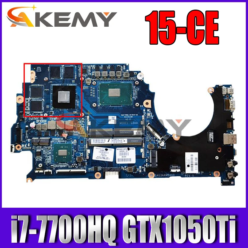 

For HP OMEN 15-CE Laptop Motherboard With i7-7700HQ CPU GTX1050Ti 4GB GPU 929481-601 929481-001 DAG3AAMBAG0 DDR4 100% Tested