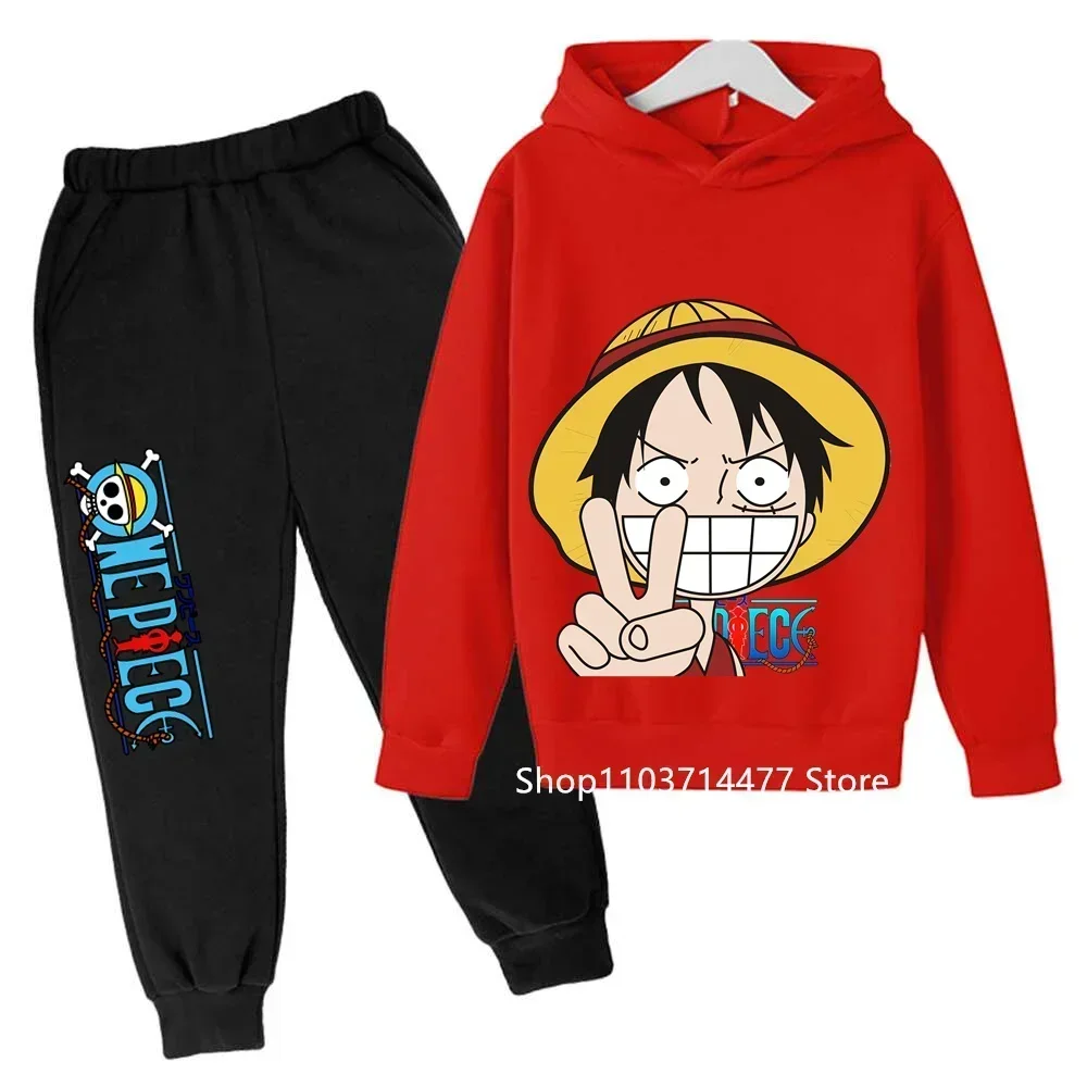 Лидер продаж цельный комплект с толстовкой детская одежда Луффи для мальчиков и