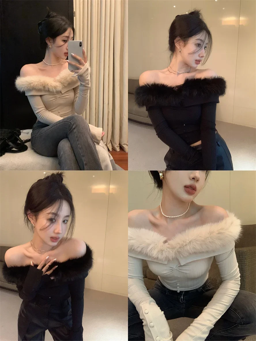 Женский свитер с длинными рукавами теплый мягкий кашемировый пуловер плюшевой