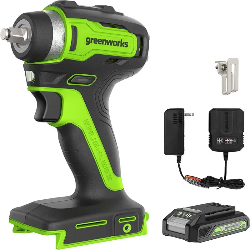 

For 24V Brushless 3/8" Cordless Wrench, 2.0Ah Battery and Compact Charger car accessories car products