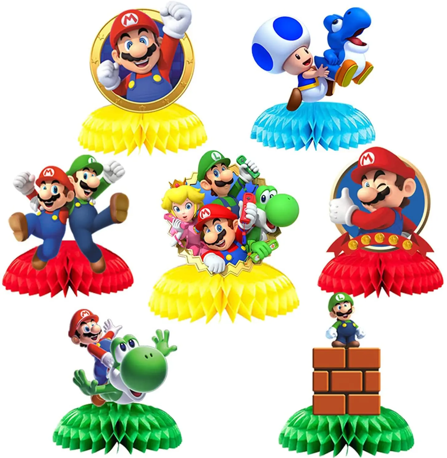 

Украшение для вечеринки в стиле Super Mario Bros, бумажные сотовые украшения для вечеринки в честь Дня Рождения, шариковые принадлежности, детская ...