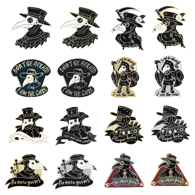 

Creative Punk Crow Brooch Plague Doctor Beak Crow Series Brooch Cowboy Badge Anti-light Buckle Eagle Brooch Crow Pins