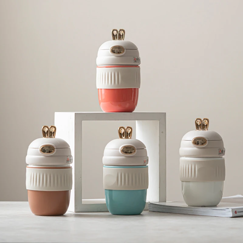 Милая чашка для сохранения тепла Женская кофейная в сопровождении портативной