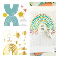 2022 arrival new rainbow plate metal dies and hot foil scrapbook diary decoration embossing template diy greeting card handmade