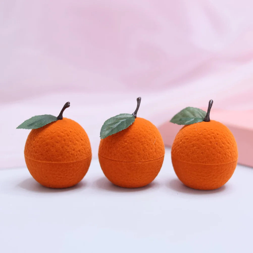 

Jewelry Gift Box Orange Shape Ring Wrapping Box Rings Display Holder Earring Box