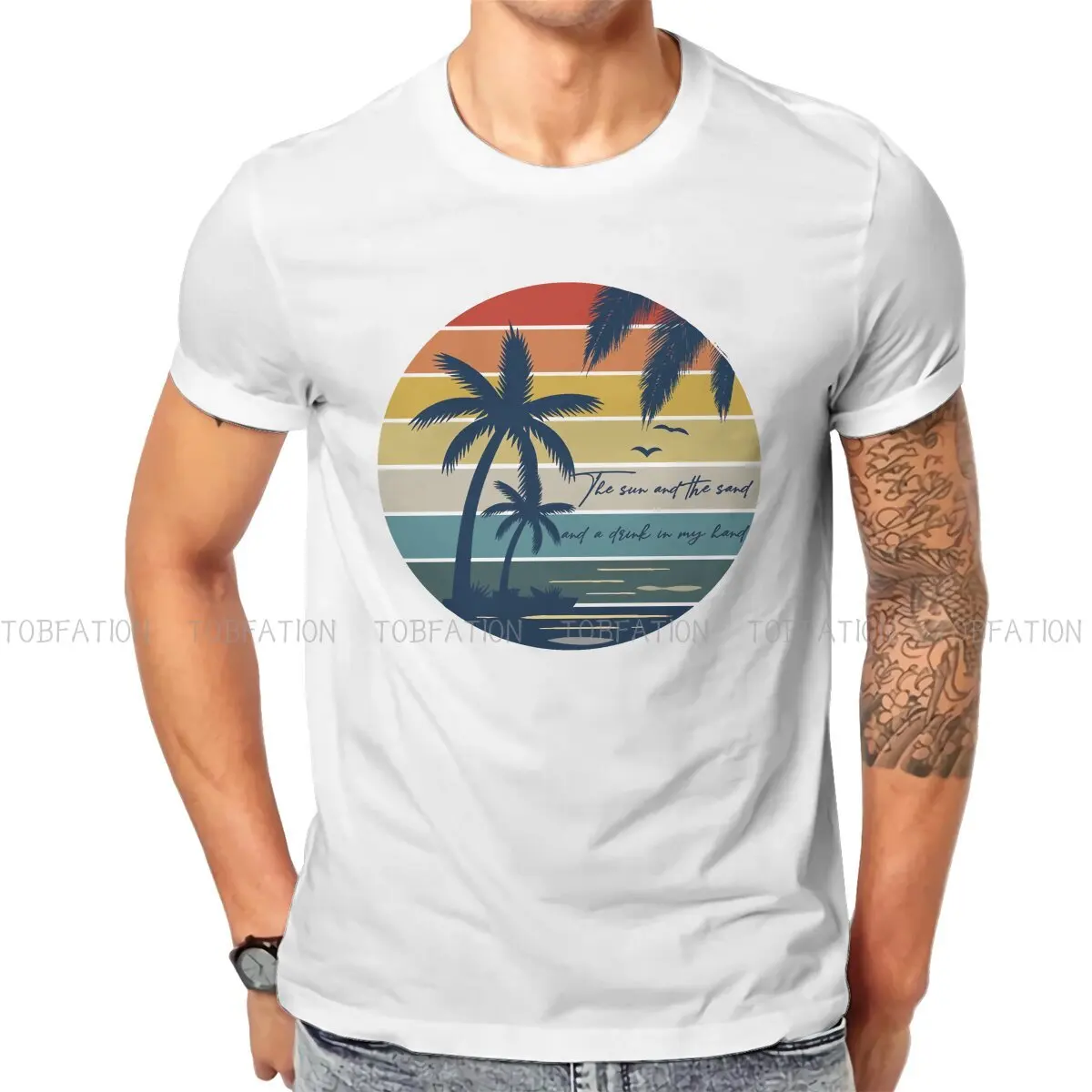 

Sun and the Sand Drink in My Hand Special TShirt Beach Holidays Top Quality Hip Hop Gift Idea T Shirt Short Sleeve Ofertas