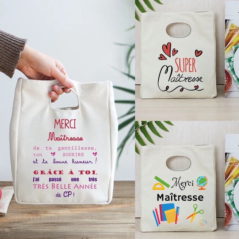 

Thank You Mistress Teacher Lunch Bag Cooler Tote Portable Insulated Thermal Food Container Lunchbox End of Year Teacher Gift